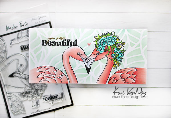 SUNSHINE-Kari-V-flamingos-you-are-beautiful-with-stamp-set