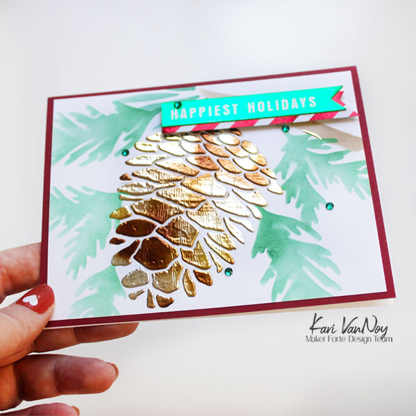 SUNSHINE-foiled-pinecone-card-4-in-hand